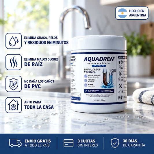 Aquadren Destapacaños -Eliminá Obstrucciones en Minutos