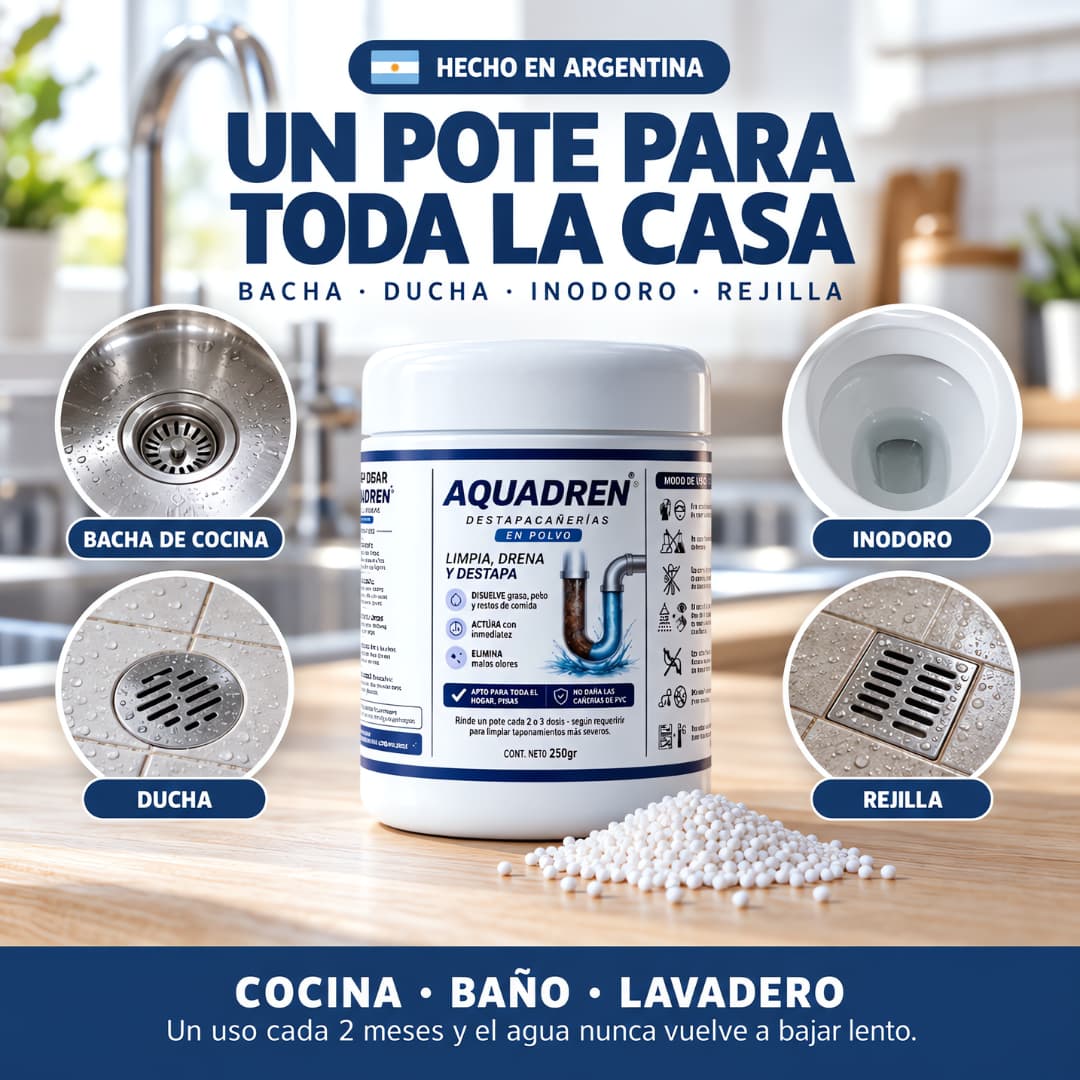 Aquadren Destapacaños -Eliminá Obstrucciones en Minutos